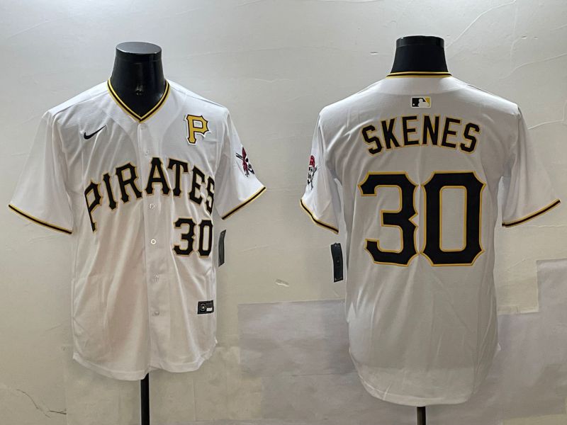 Men Pittsburgh Pirates #30 Skenes White Game 2025 Nike MLB Jersey style 2->pittsburgh pirates->MLB Jersey